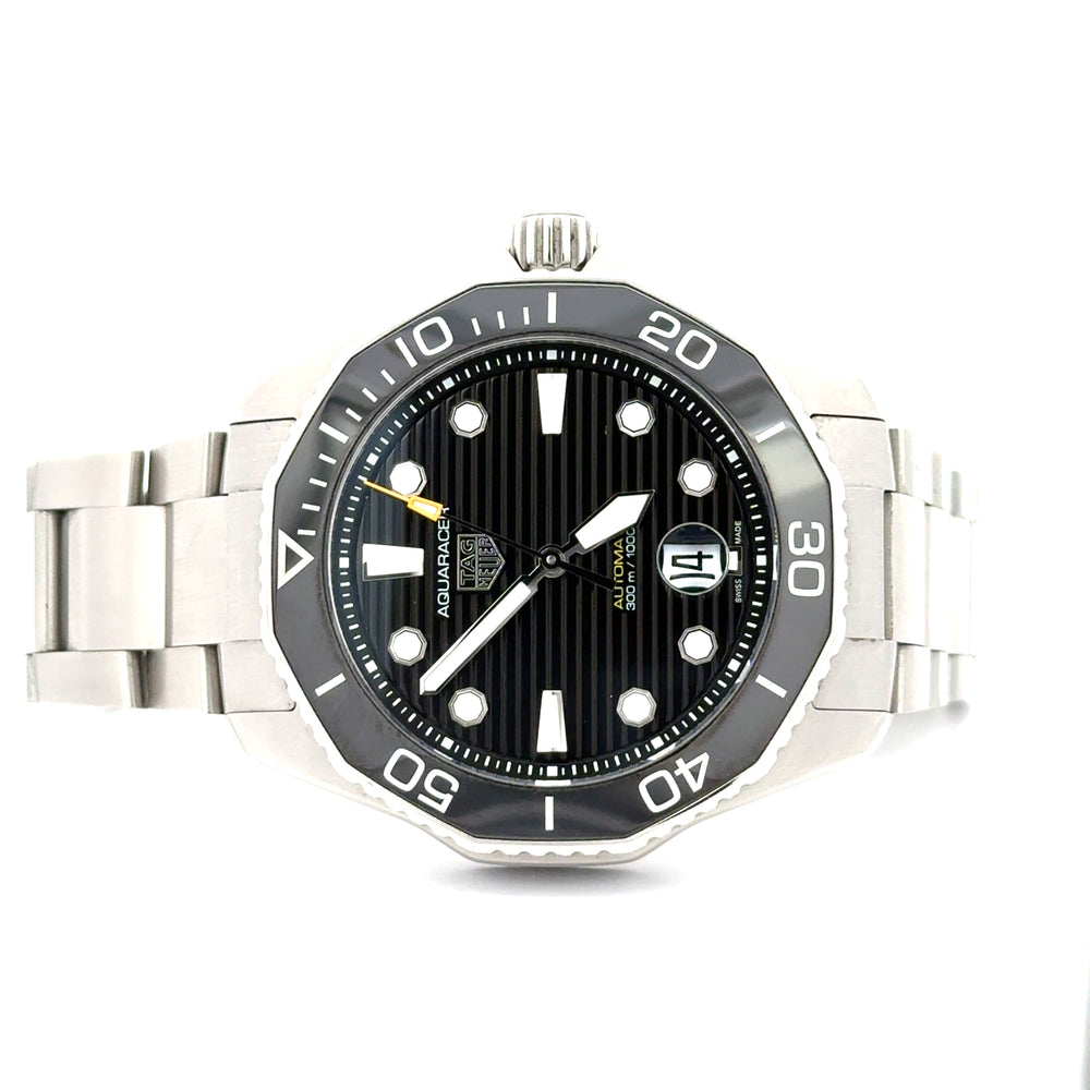 Pre-Owned TAG Heuer Aquaracer Black Dial 42mm Stainless Steel Dive Watch – WBP201A-0