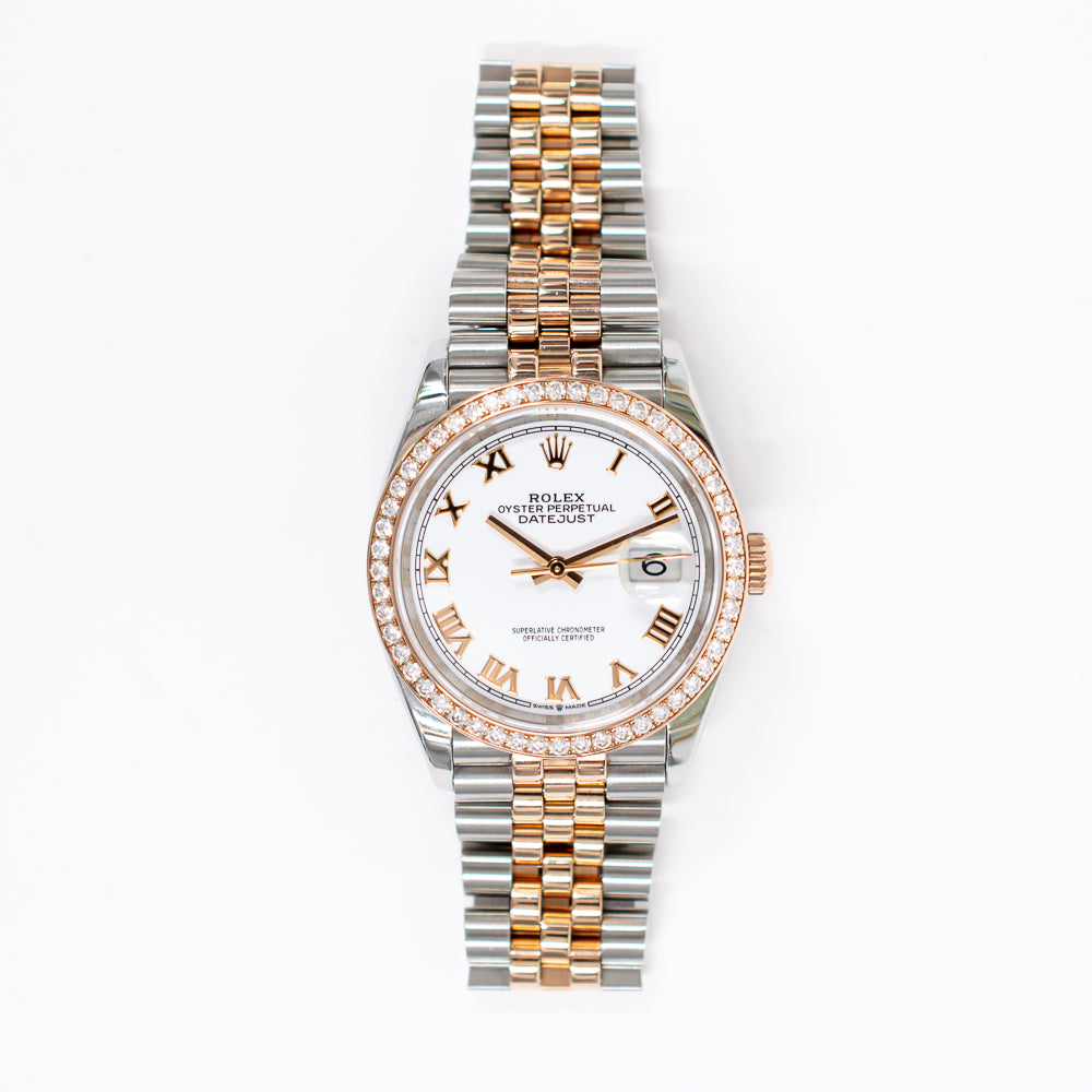 Datejust 36mm Diamond Bezel Steel and Rose Gold 126281RBR