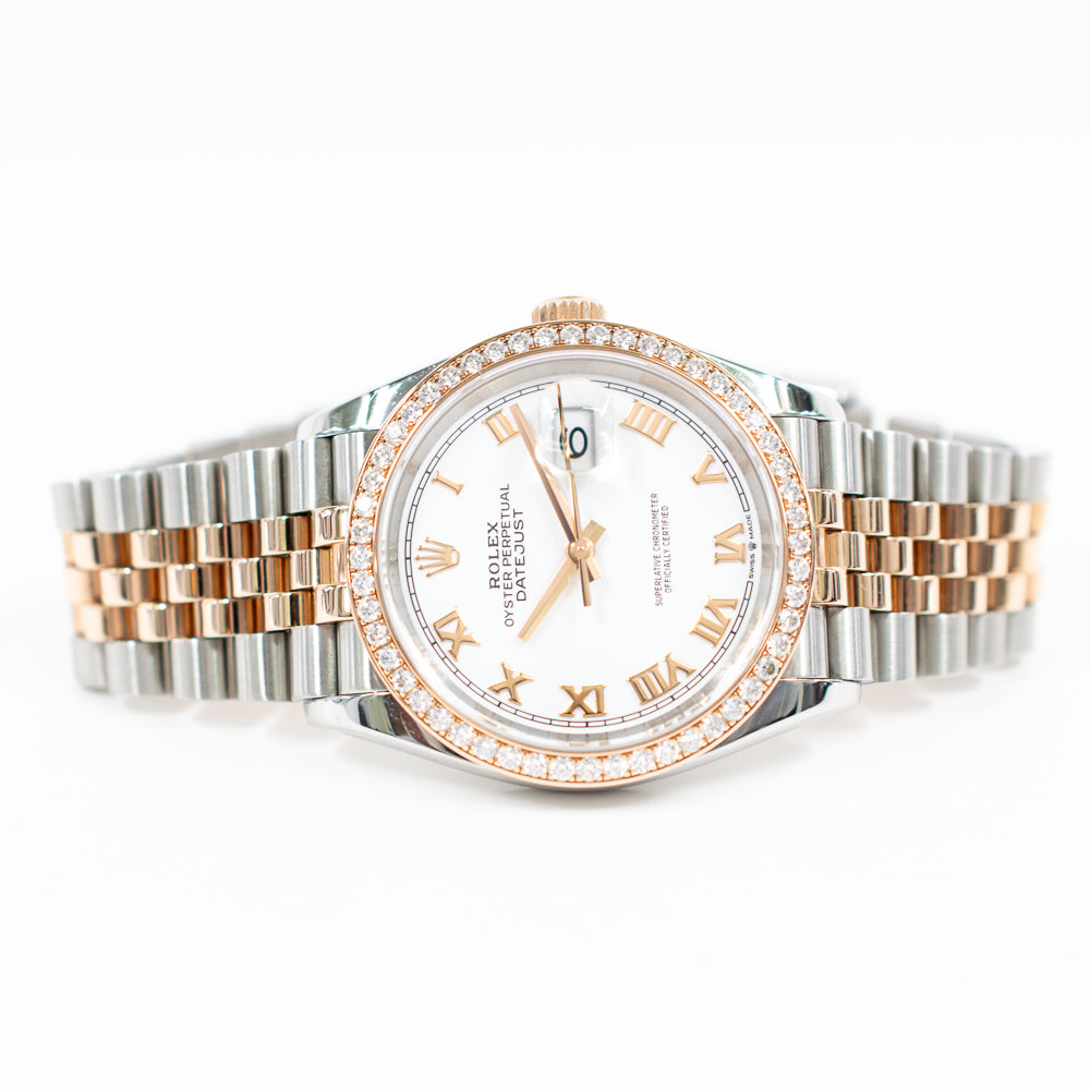 Datejust 36mm Diamond Bezel Steel and Rose Gold 126281RBR