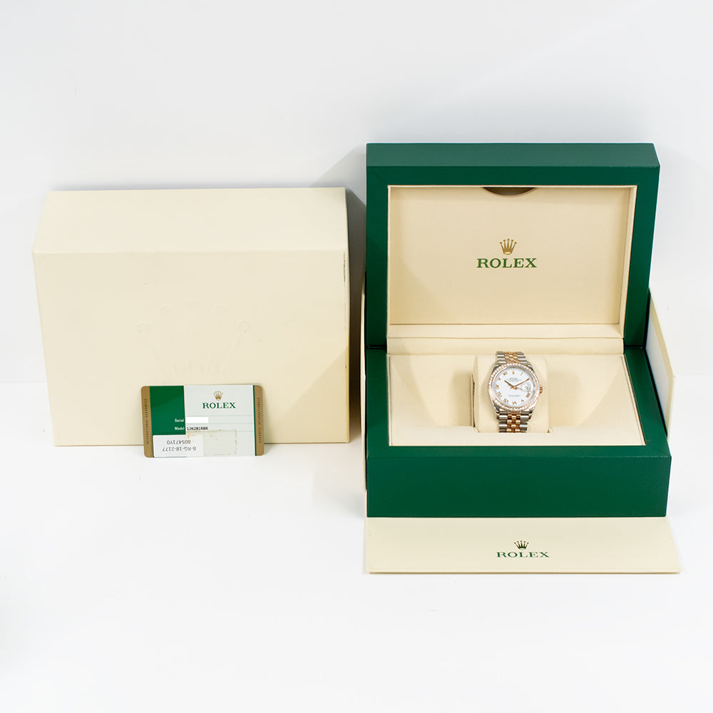 Datejust 36mm Diamond Bezel Steel and Rose Gold 126281RBR