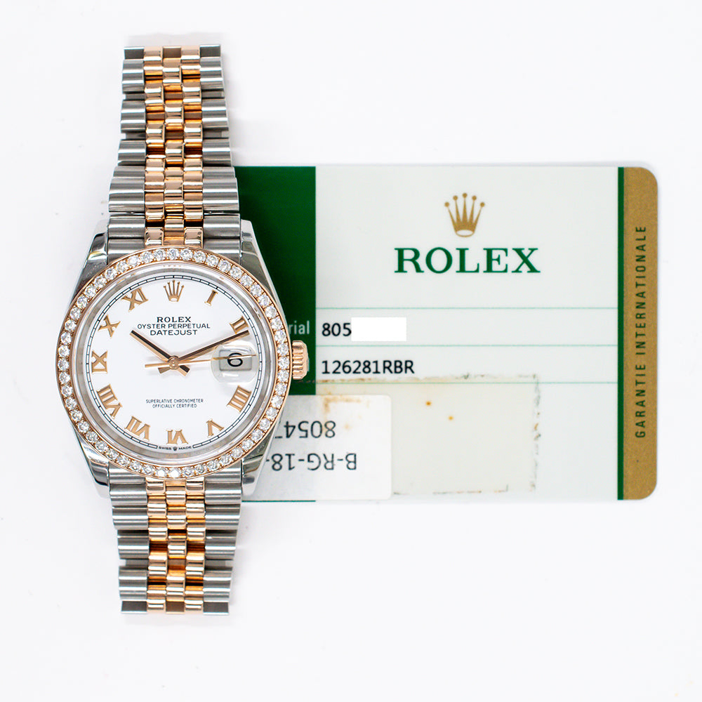 Datejust 36mm Diamond Bezel Steel and Rose Gold 126281RBR