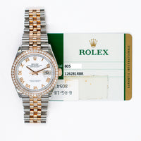 Datejust 36mm Diamond Bezel Steel and Rose Gold 126281RBR