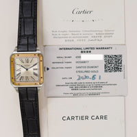 Santos Dumont Extra-Large 46.6mm x 33.9mm Stainless Steel and Rose Gold Bezel Manual winding W2SA0017