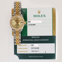Lady Datejust 28mm Diamond Bezel - Steel and Yellow Gold 279383RBR
