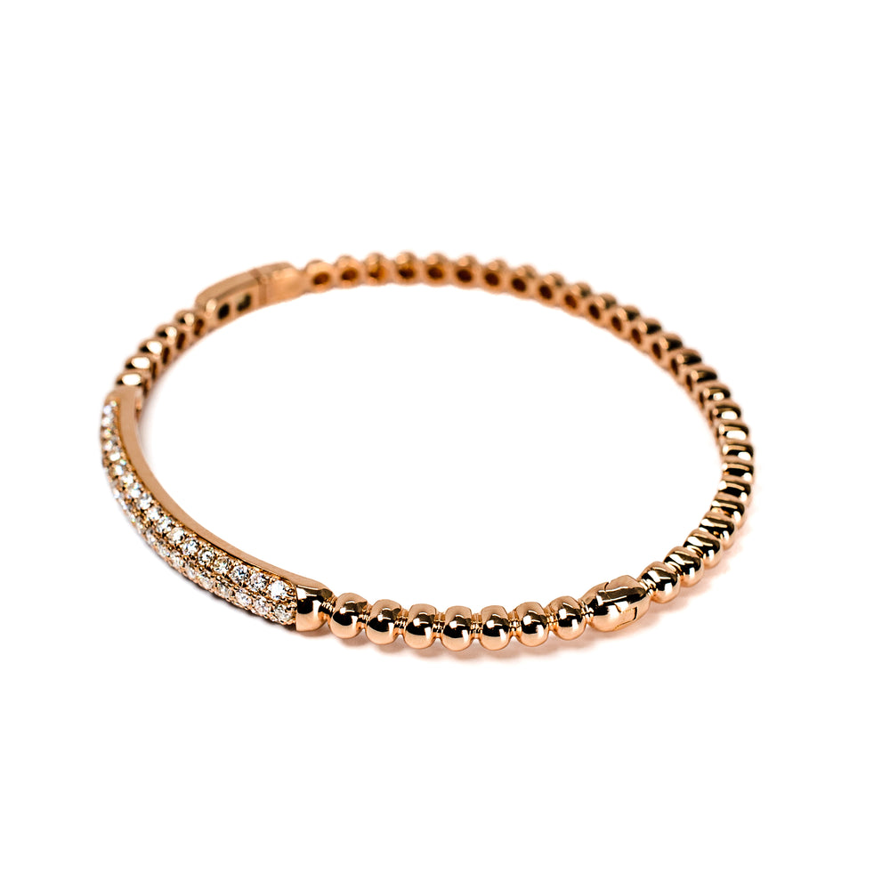 18kt Rose Gold Diamond Bangle Bracelet