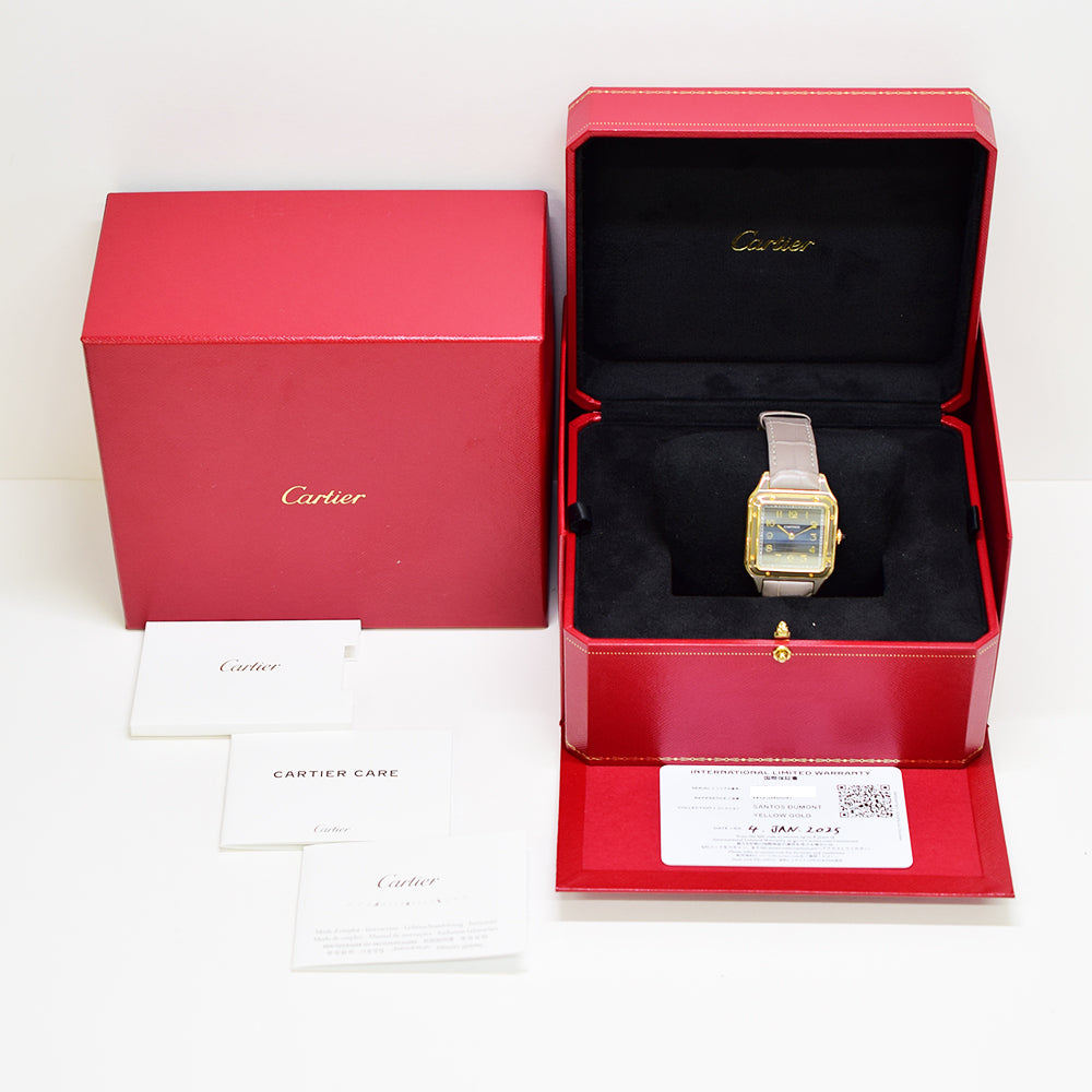 Santos-Dumont Large Manual Winding - Yellow Gold - 43.5mm x 31.4mm  WGSA0097