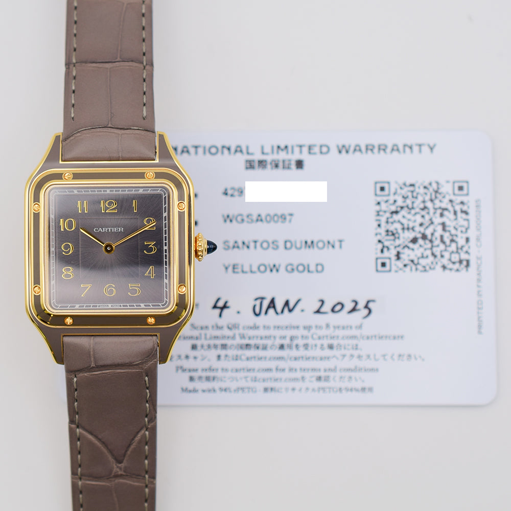 Santos-Dumont Large Manual Winding - Yellow Gold - 43.5mm x 31.4mm  WGSA0097