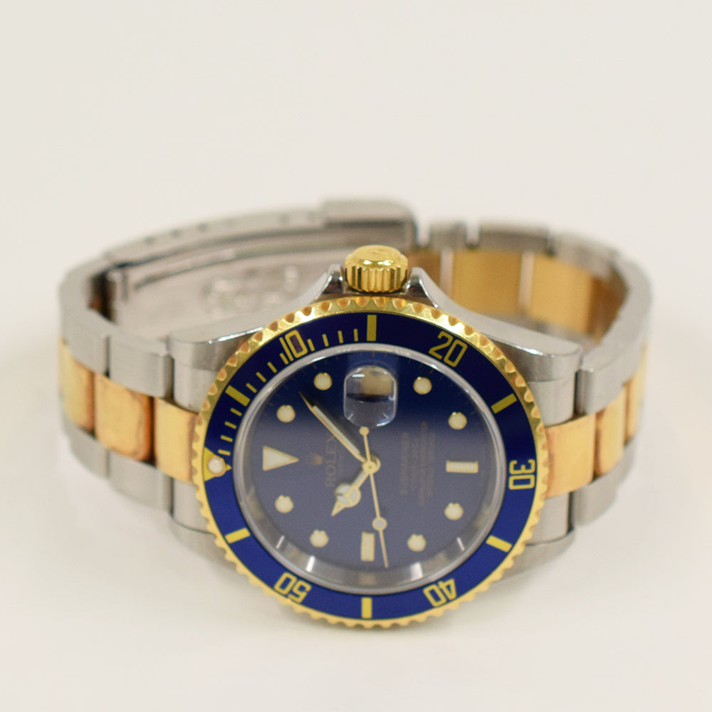 Submariner Date 40mm Blue Bezel Steel and Yellow Gold 16613