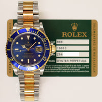 Submariner Date 40mm Blue Bezel Steel and Yellow Gold 16613