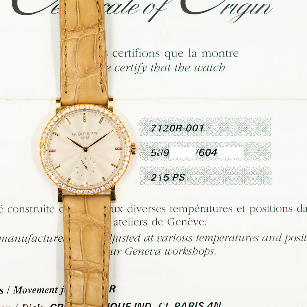 Calatrava 31mm Diamond Bezel Rose Gold 7120R-001