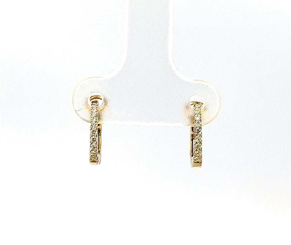 14k yg & dia small hoop earrin