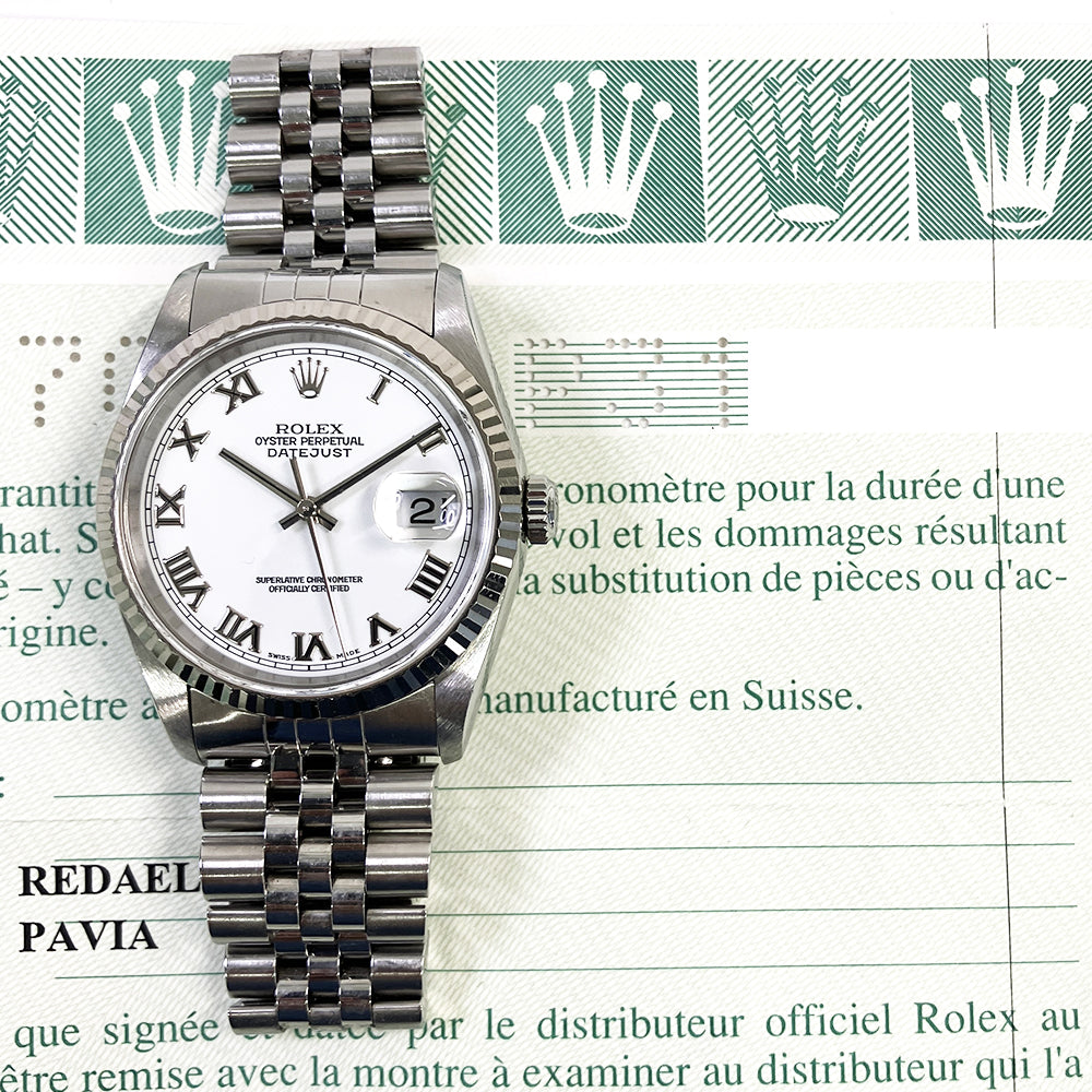 Datejust 36mm Steel and White Gold 16234