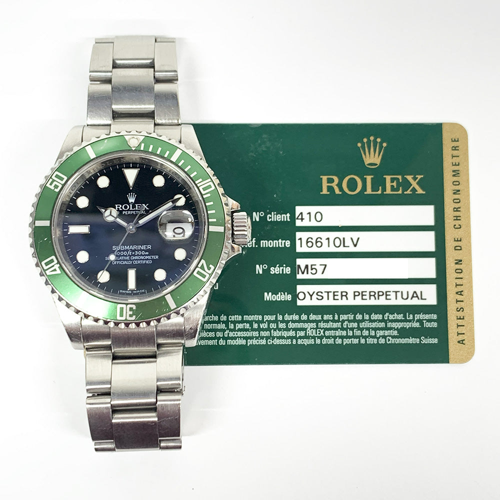 Submariner Date 40mm "Kermit" Steel 16610LV