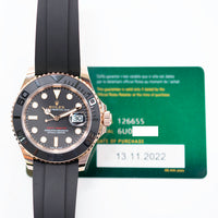 Yacht-Master 40mm Rose Gold on Strap 126655