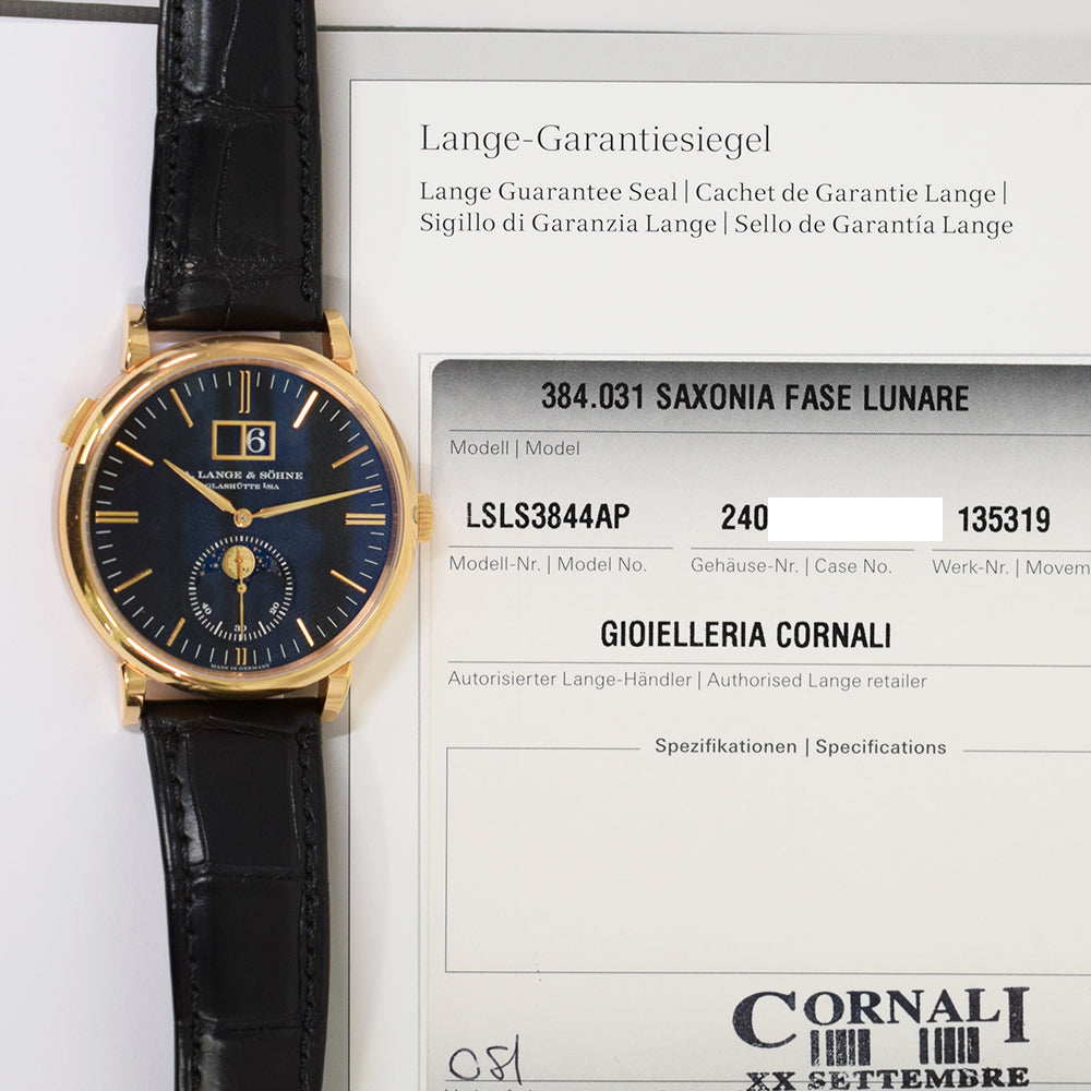 Saxonia Moon Phase 40mm Rose Gold Self-winding 384.031