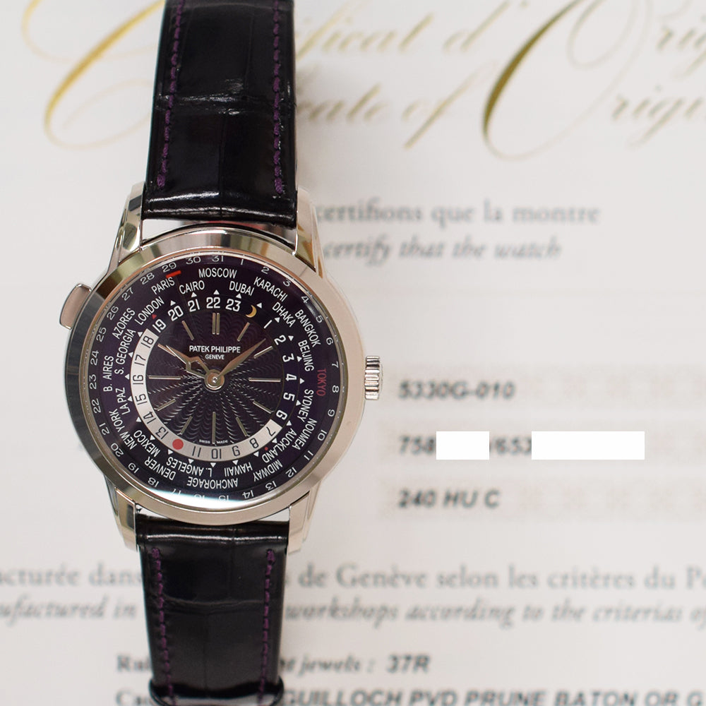Nautilus World Time Date 40mm White Gold Automatic "Tokyo Edition" 5330G-010