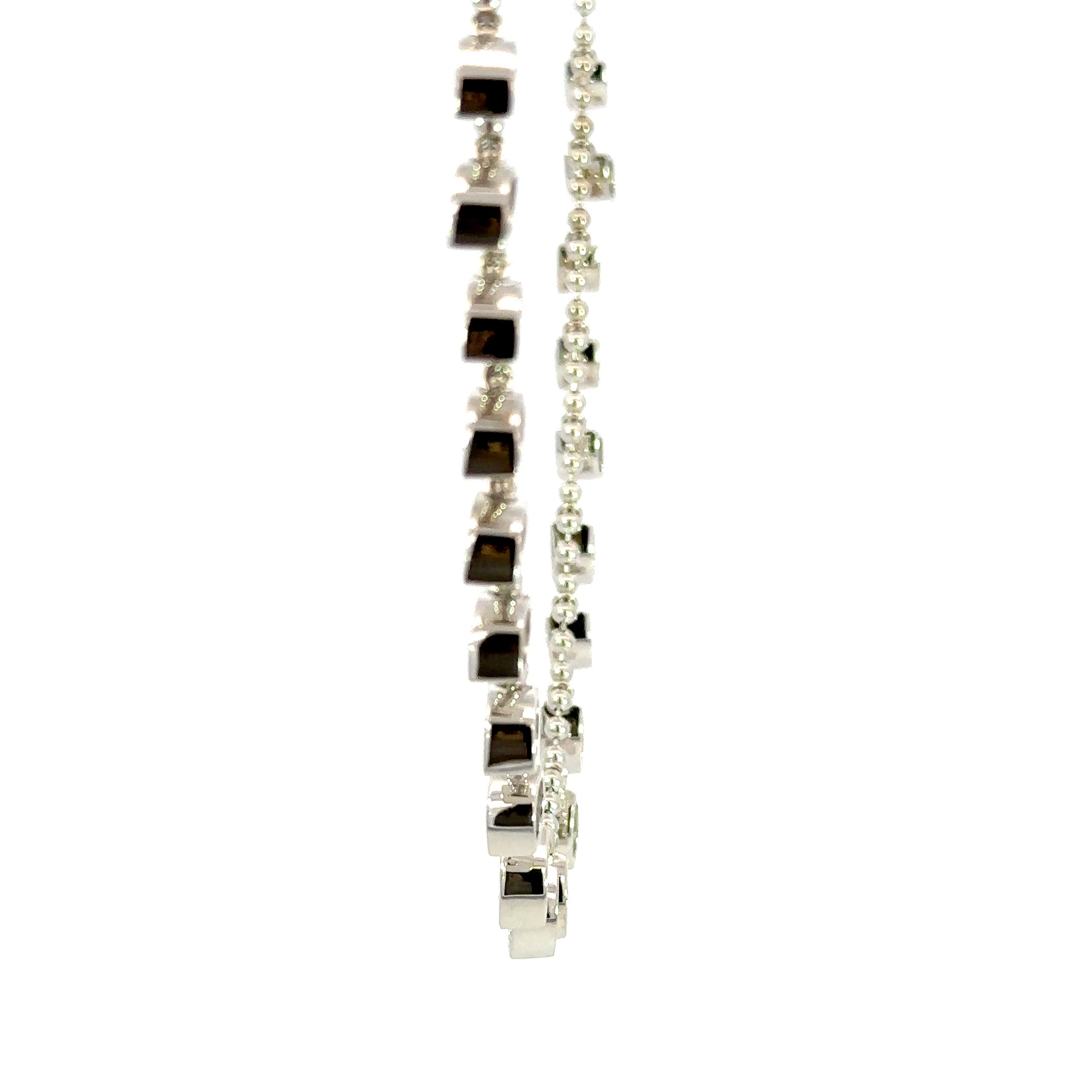 18kt White Gold Bezel-Set Marquise Diamond Station Necklace
