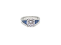 Platinum Semi-mount Peter Storm Design Fashion Ring with Sapphires and Diamonds