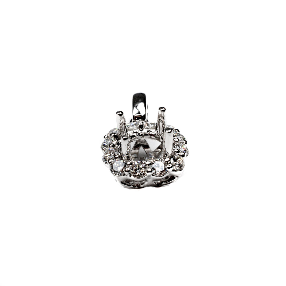 14kt White Gold Semi Mount Diamond Pendant