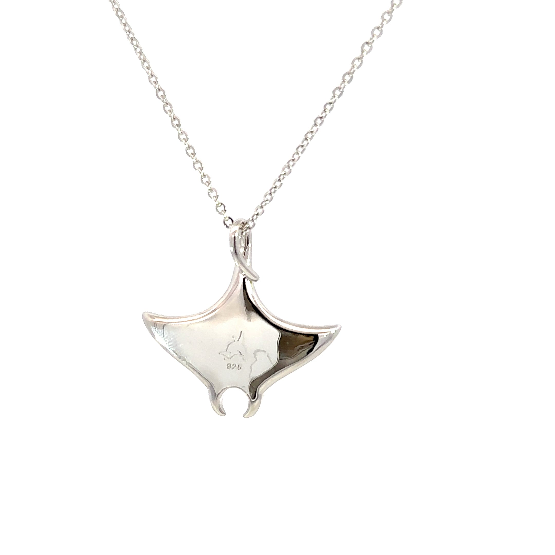 SS Larimar Manta Ray Pendant