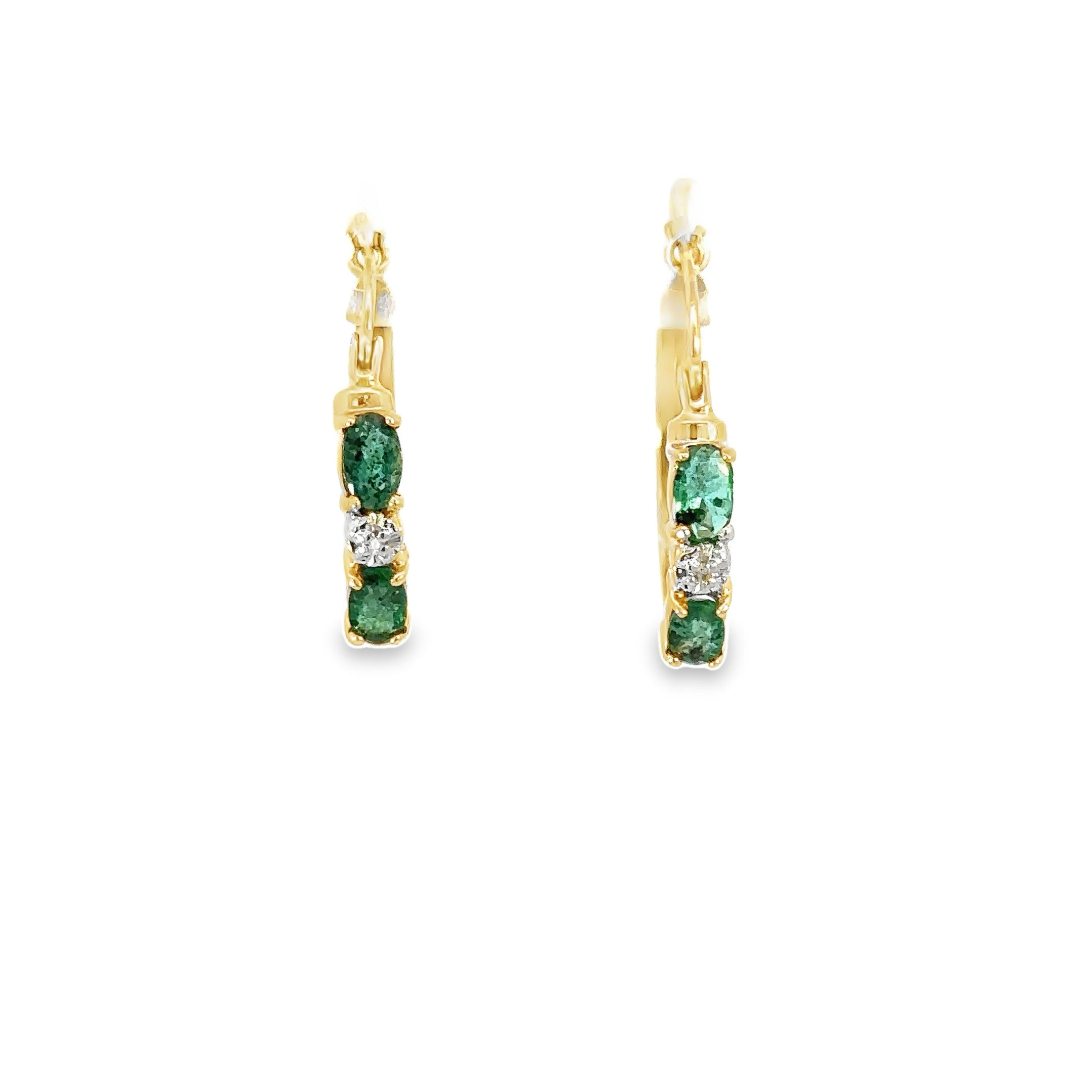 -E- 14kt yg Emerald & Diamond