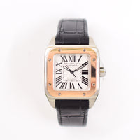 Santos 100 Steel/Rose Gold Bezel - 44.2mm x 35.6mm W20107X7