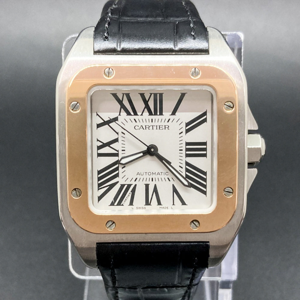 Santos 100 Steel/Rose Gold Bezel - 44.2mm x 35.6mm W20107X7