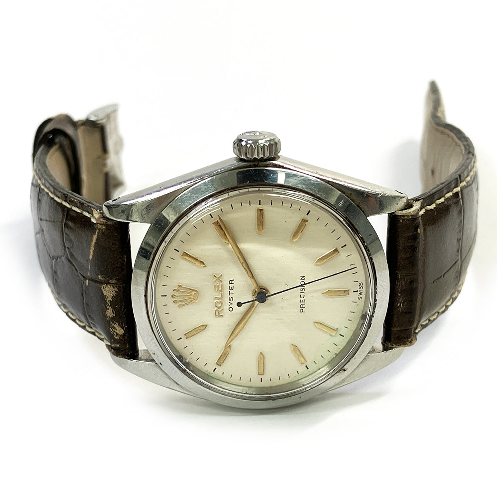 Vintage Oyster Precision 32mm Silver Honeycomb Dial Steel 6426