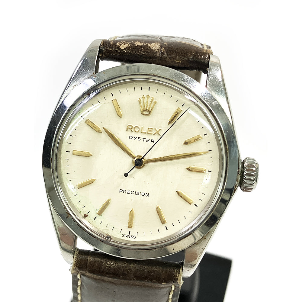 Vintage Oyster Precision 32mm Silver Honeycomb Dial Steel 6426