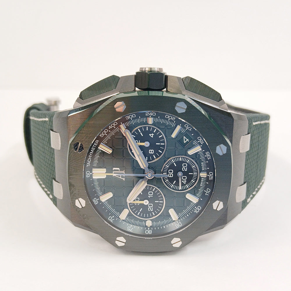 Royal Oak Offshore Chronograph 44mm Green Ceramic Bezel Green Rubber Strap 26420CE.OO.A063VE.01