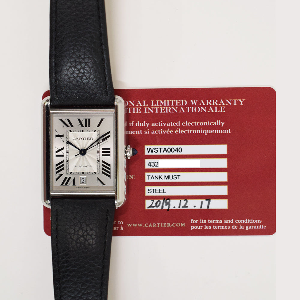Cartier Tank Must XL 41mm x 31mm Stainless Steel WSTA0040
