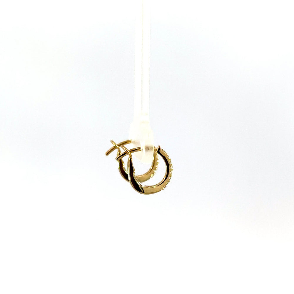 14k yg & dia small hoop earrin