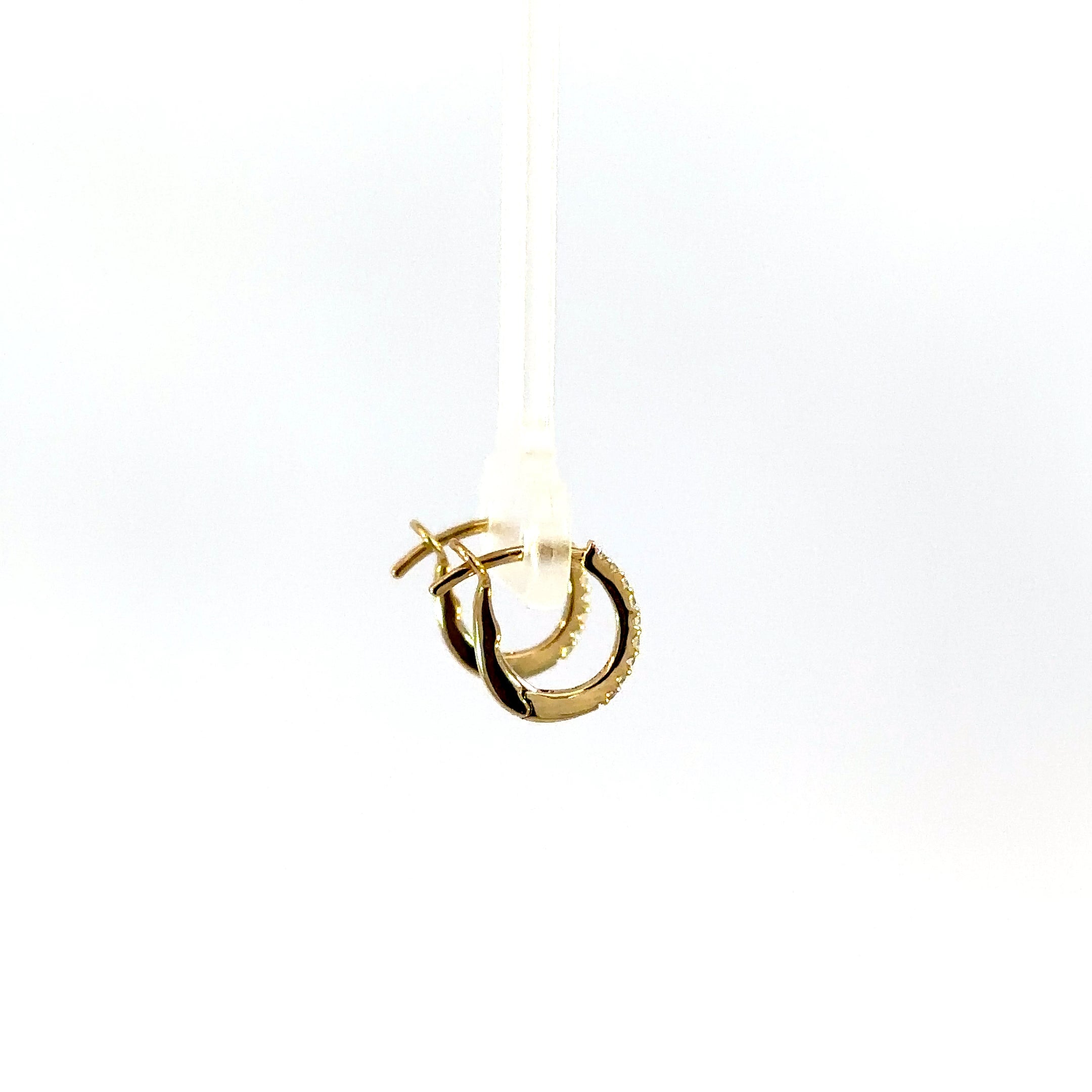 14k yg & dia small hoop earrin