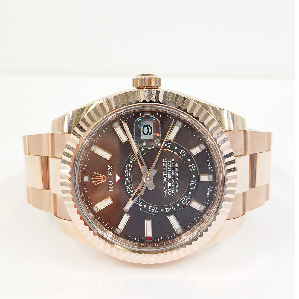 Sky-Dweller 42mm Rose Gold Fluted Bezel 326935
