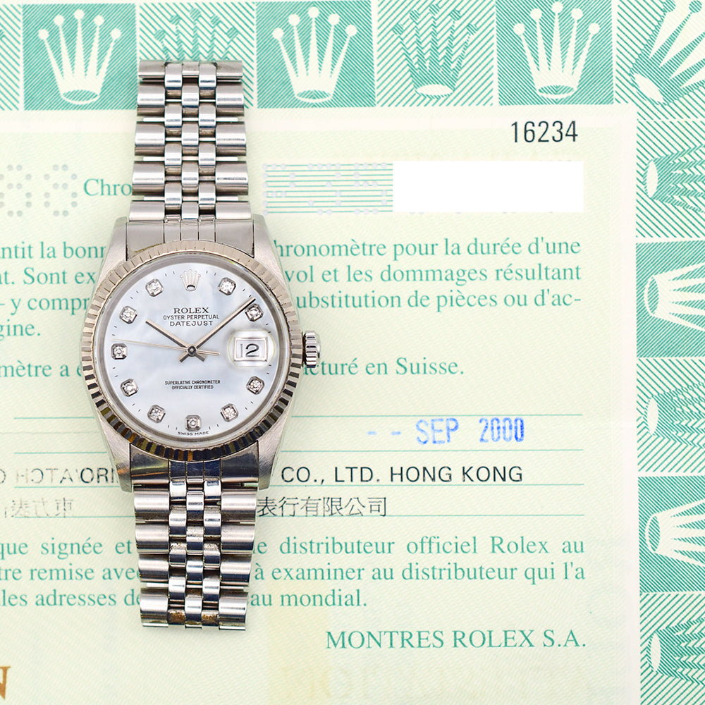 Datejust 36mm Steel and White Gold 16234