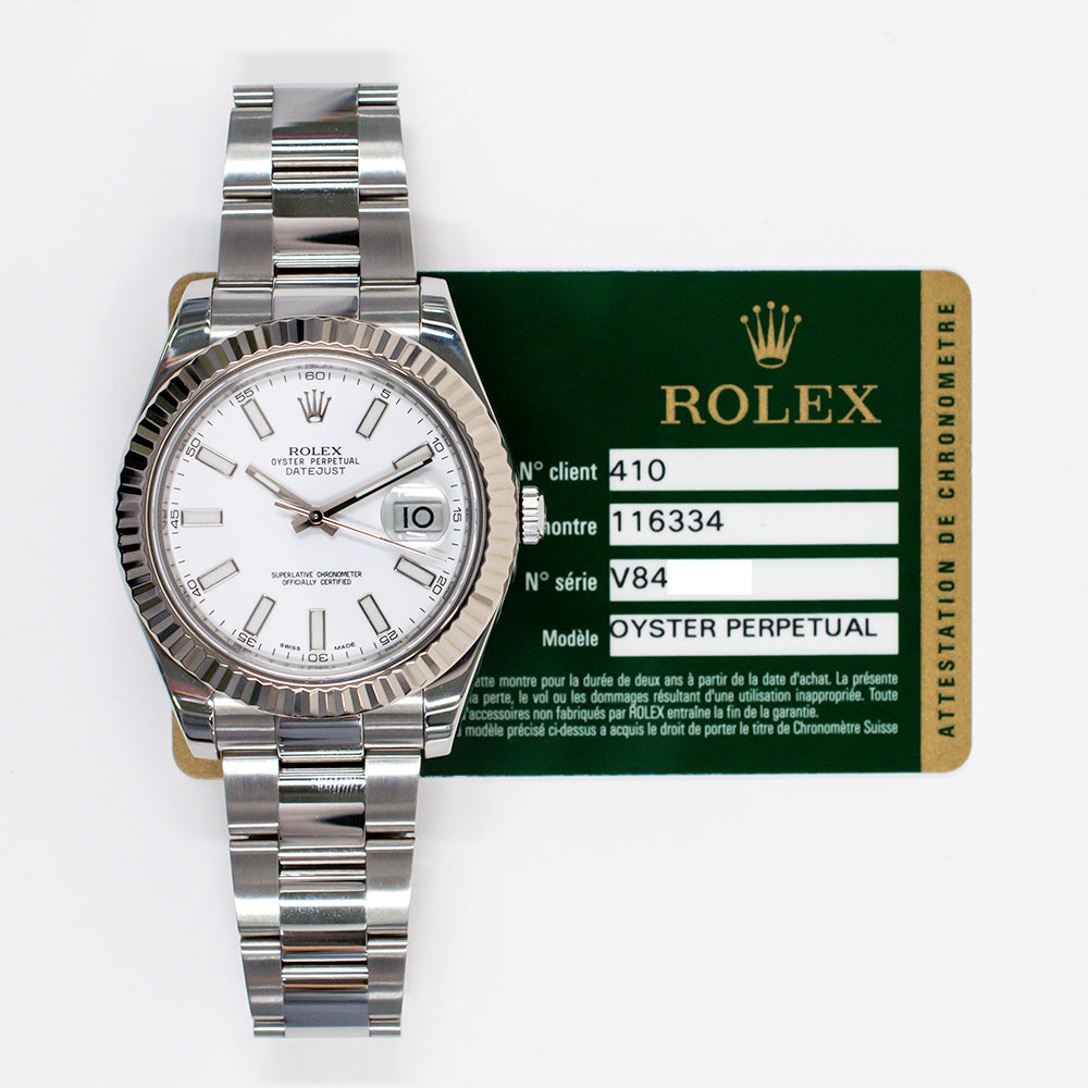 Datejust II Steel and White Gold 116334