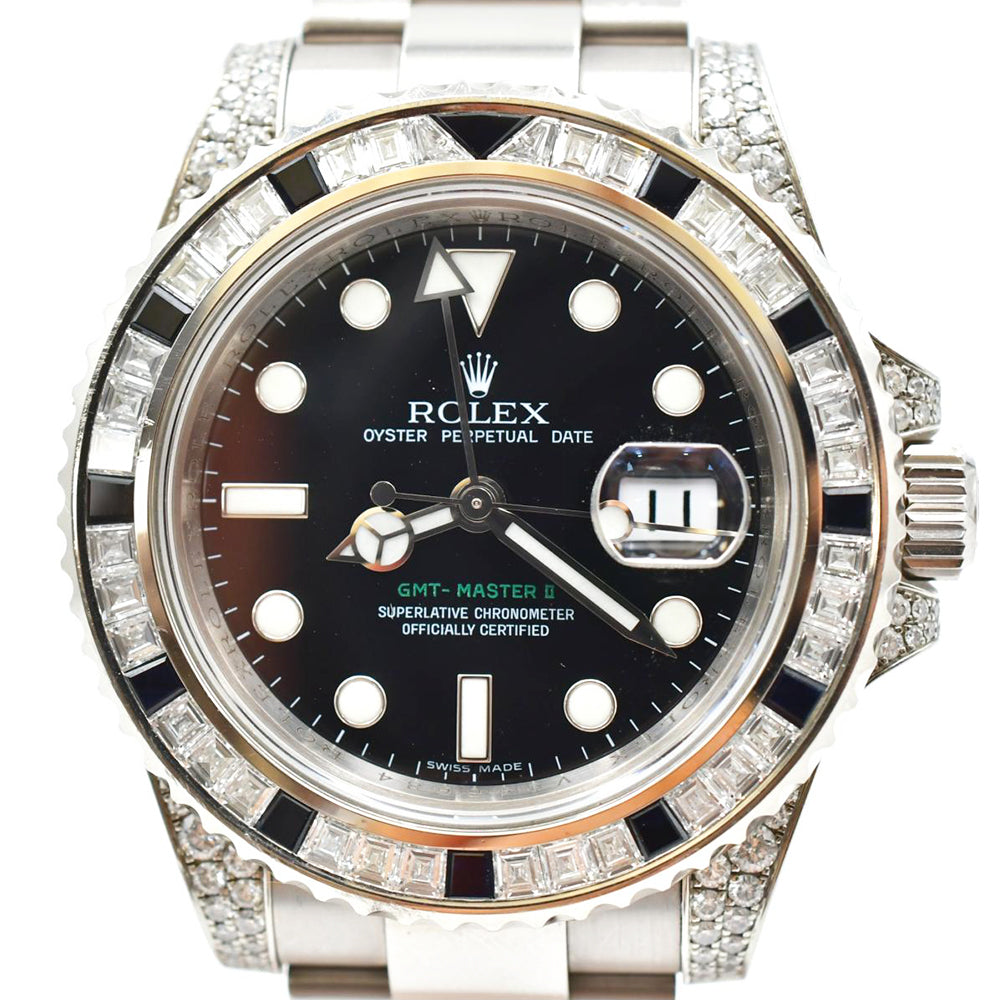 GMT-Master II 40mm Black Sapphire and Diamond Bezel White Gold 116759SANR
