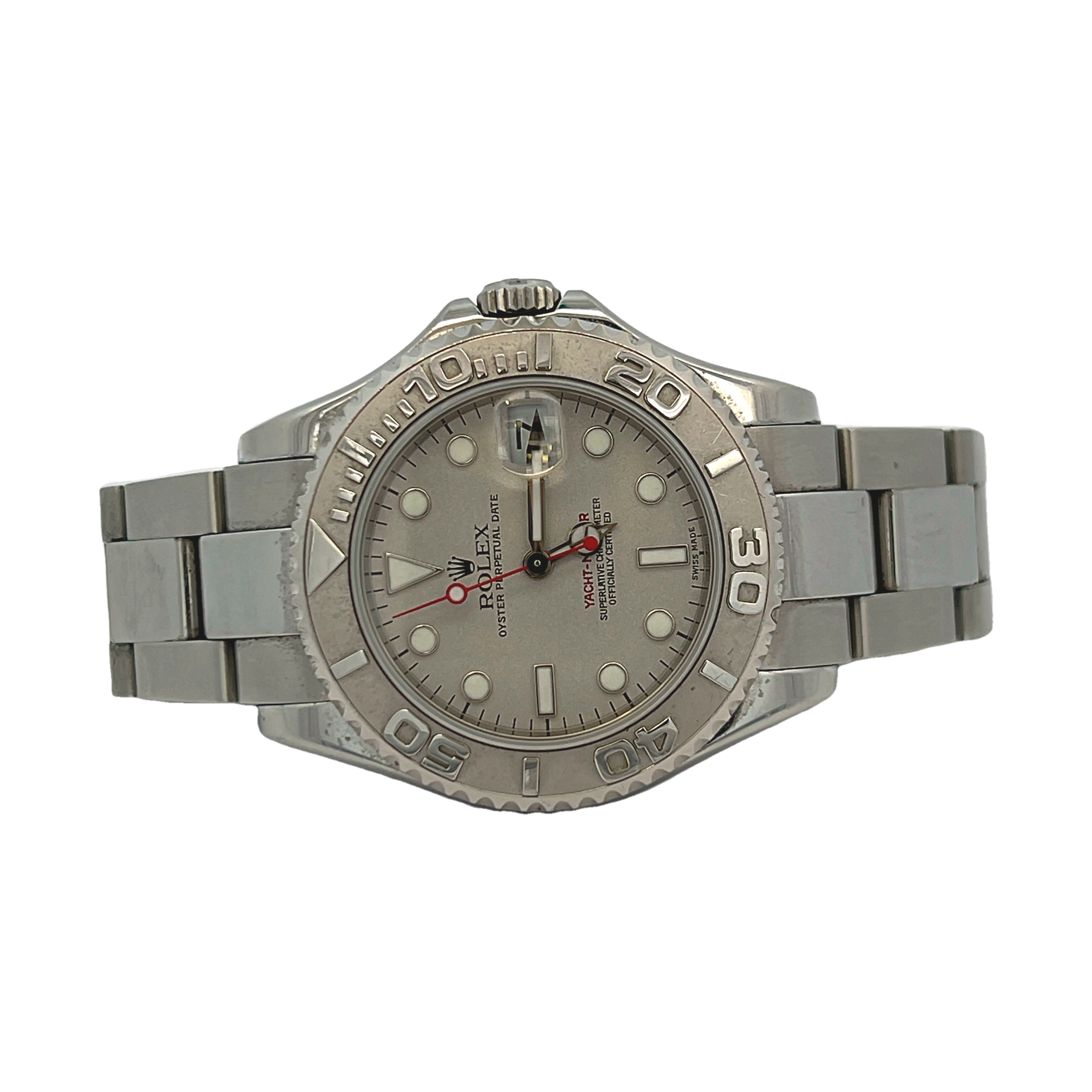 Pre-Owned Rolex Yacht-Master 35 Stainless Steel & Platinum Ref. 168622