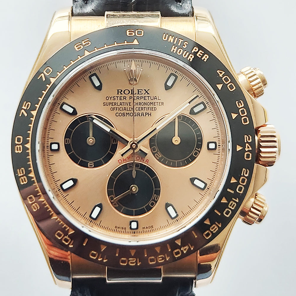 Daytona Rose Gold with Leather Strap 116515LN