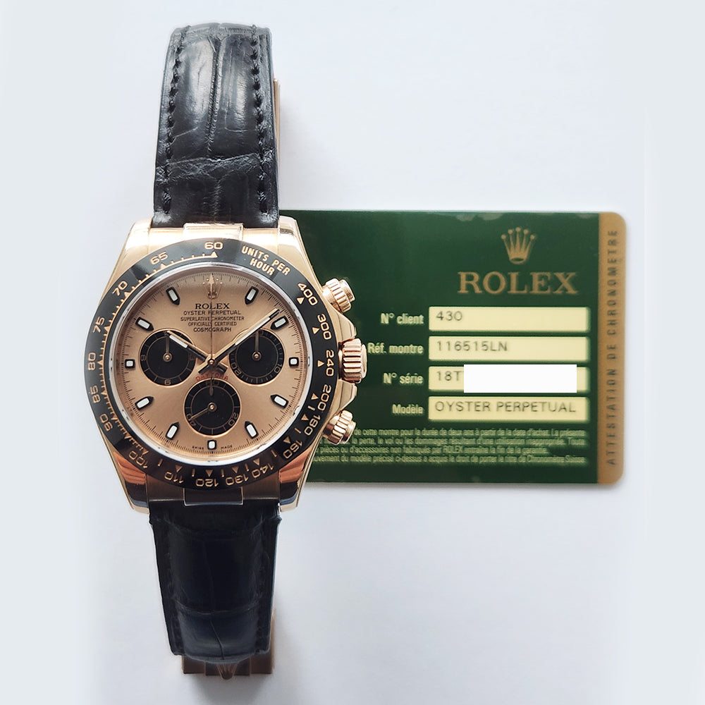 Daytona Rose Gold with Leather Strap 116515LN