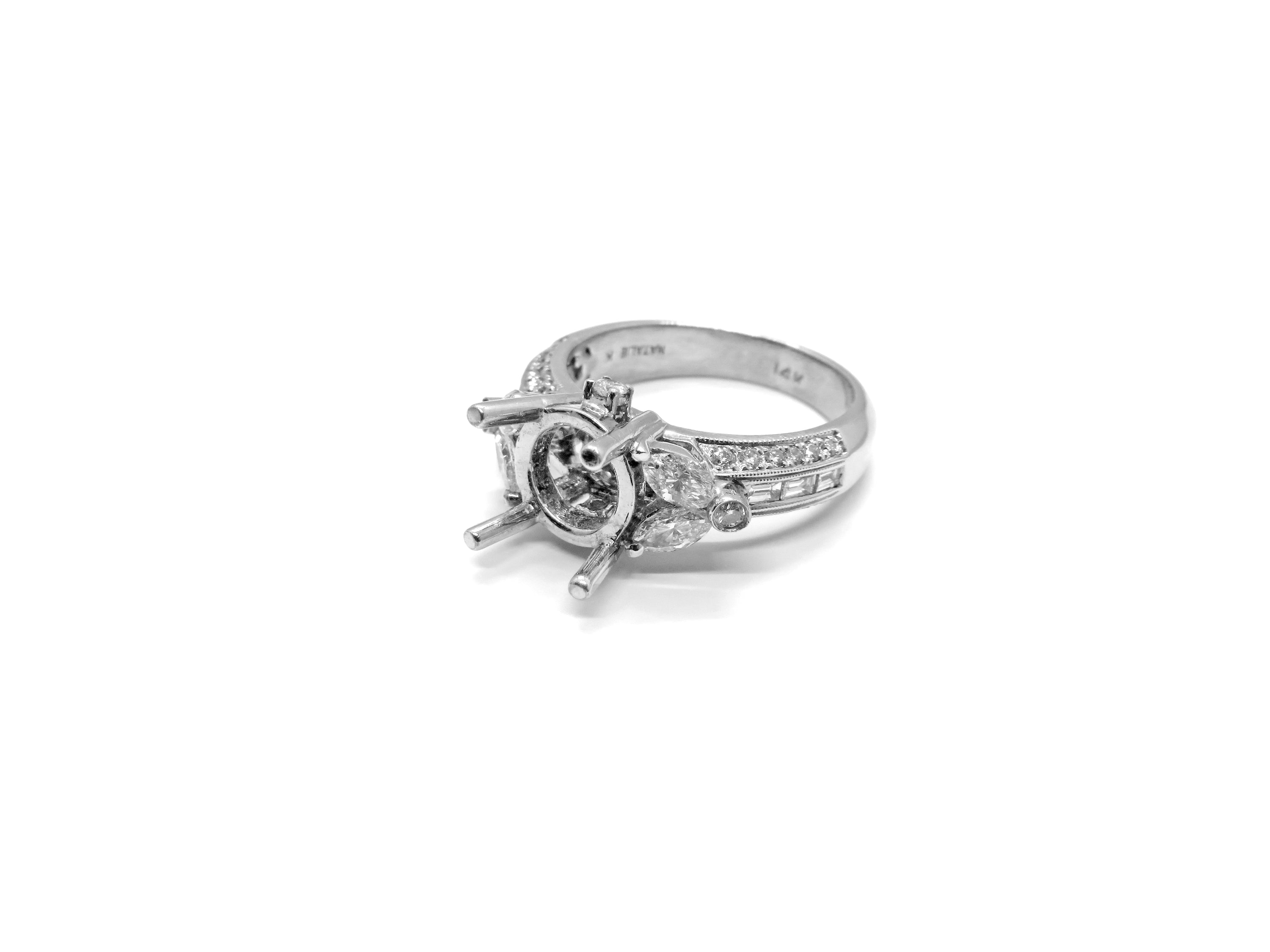 14kt White Gold Semi-mount Diamond Engagement Ring