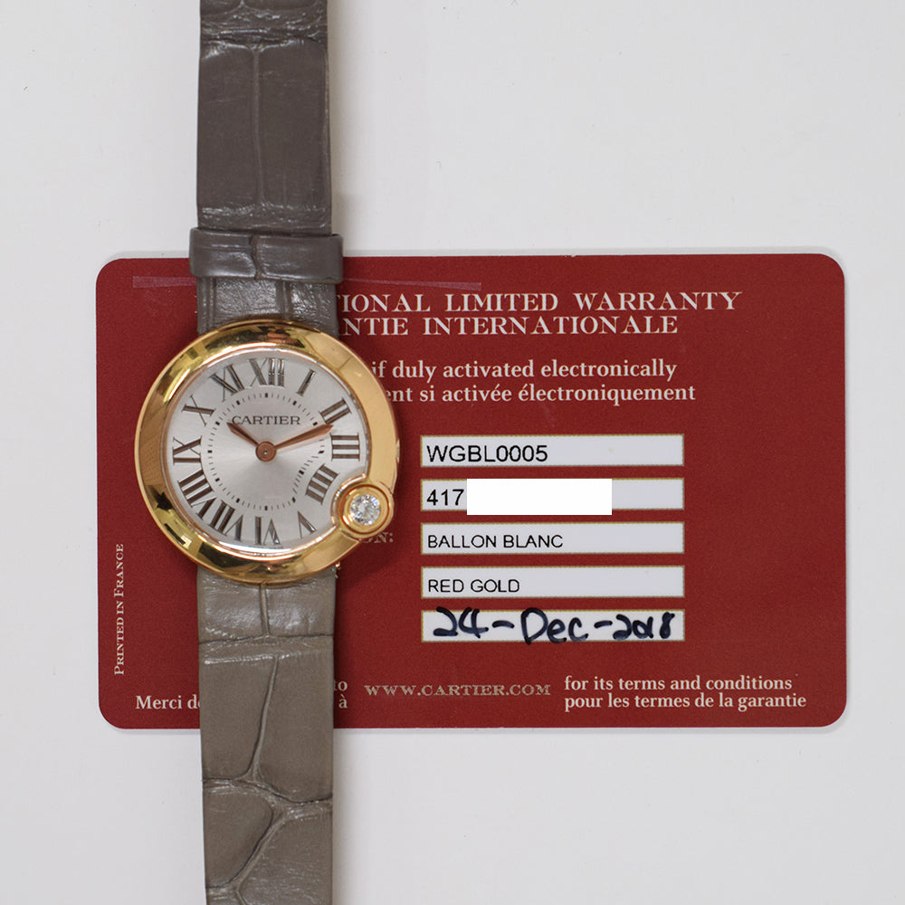 Ballon Blanc de Cartier 30mm Rose Gold Quartz WGBL0005