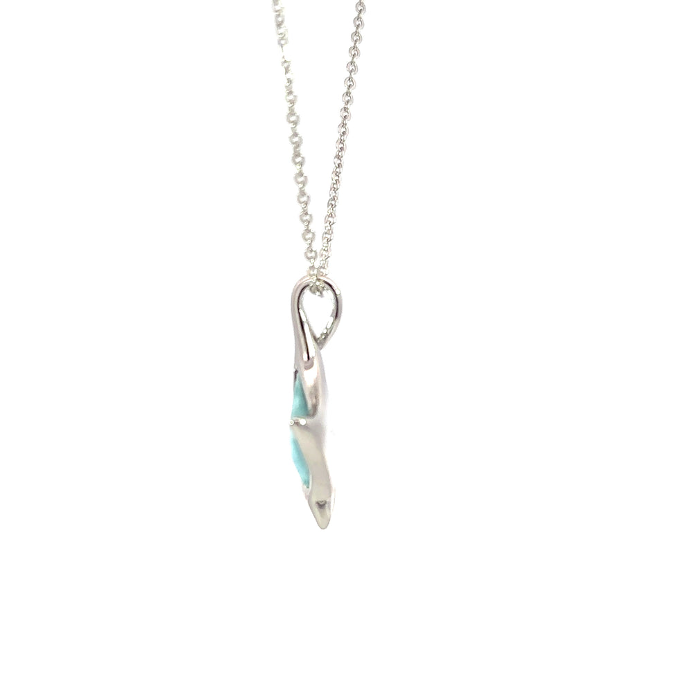 SS Larimar Manta Ray Pendant