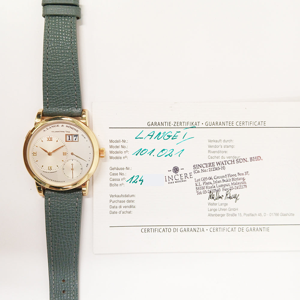 Lange 1 38.5mm Yellow Gold Manual Winding 101.021