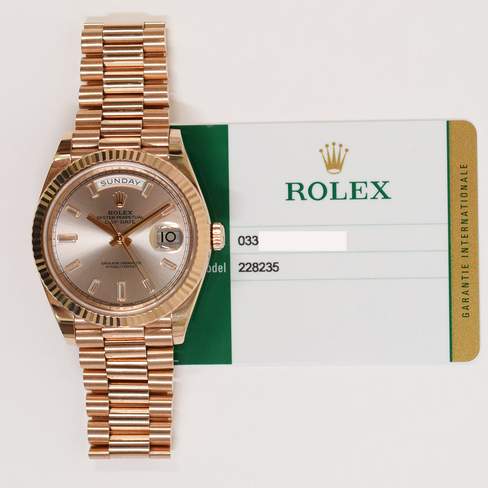 Day-Date President 40mm Rose Gold 228235A – Golden Anvil Jewelers