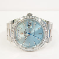 Day-Date President 40mm Platinum Baguette Diamond Bezel 228396TBR