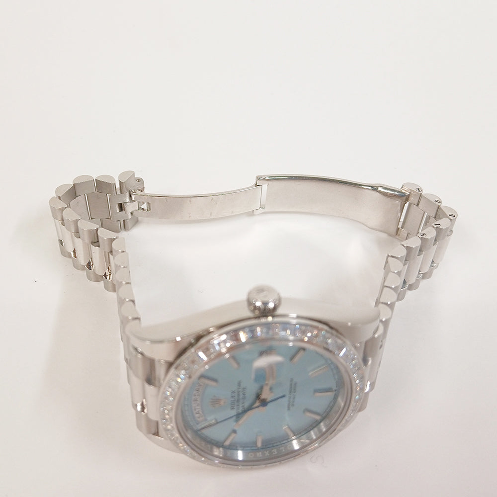 Day-Date President 40mm Platinum Baguette Diamond Bezel 228396TBR