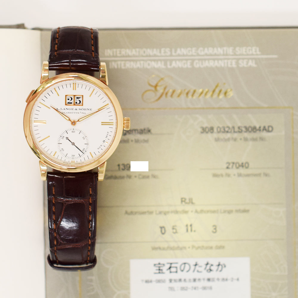 Langematik Big Date 37mm Rose Gold automatic 308.032