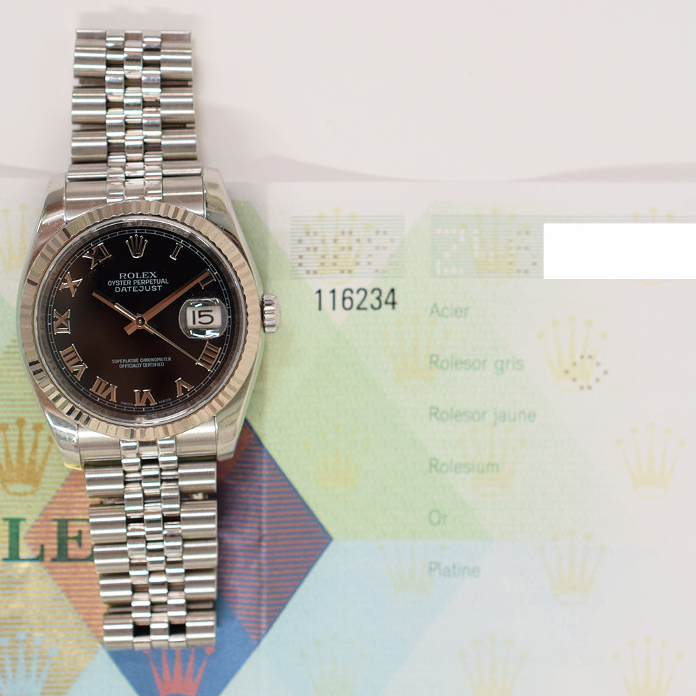 Datejust 36mm Steel and White Gold 116234