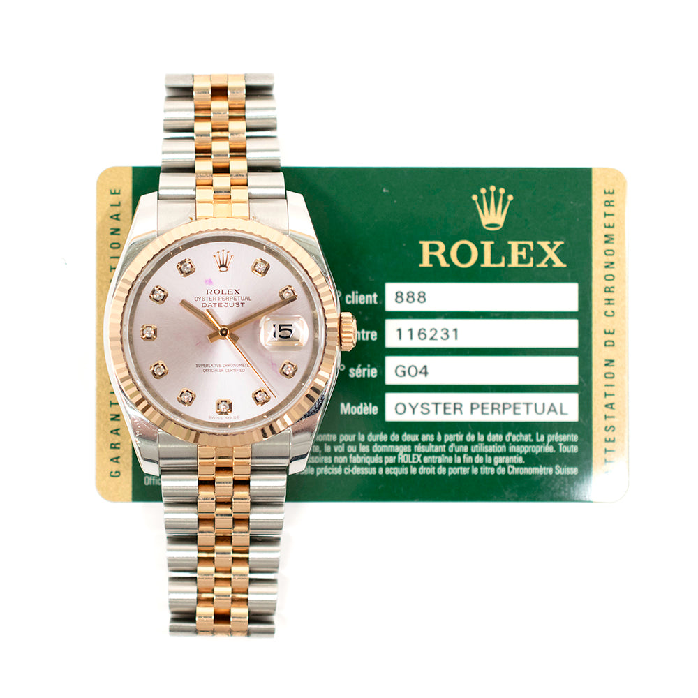 Datejust 36mm Steel and Rose Gold 116231